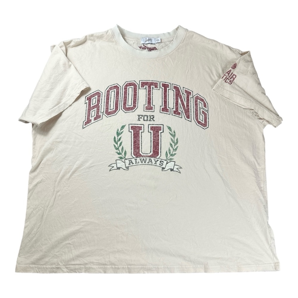 Anthropologie Rooting For U Collegiate T Shirt Distressed NWOT Women Size XXL - Picture 6 of 9